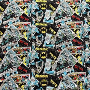 Batman DC Comics Camelot Fabric 2.5 Yards Cotton Comic Strip 23200119 Black
